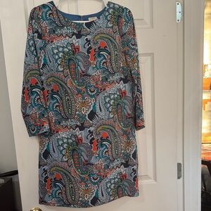 J. Crew Paisley Print Shift Dress